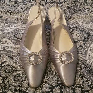 Colorful Creations silver woman's size 10D dress shoes worn once.